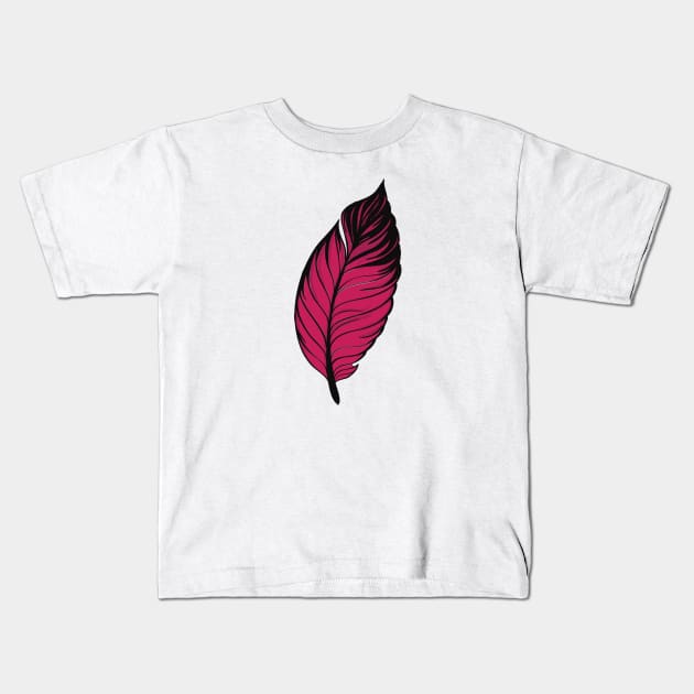 Minimal Feather Design Kids T-Shirt by hldesign